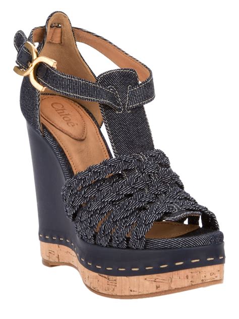 chloe wedges sandals|chloe denim sandals.